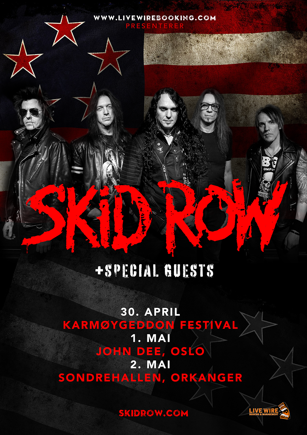 SKID ROW kommer til Norge i april/mai 2020