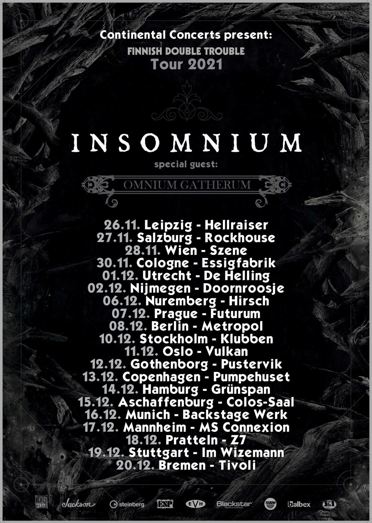 INSOMNIUM and OMNIUM GATHERUM announce new European tour dates for 2021
