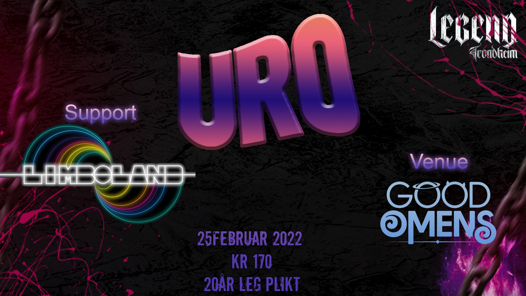 URO – spiller i Trondheim 25. februar